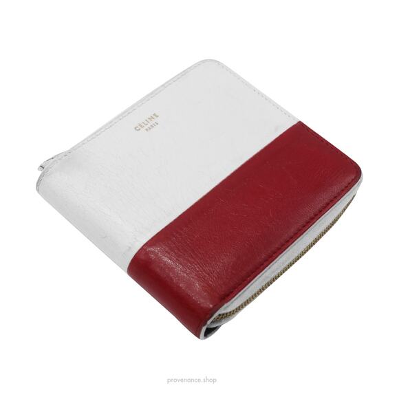 🔴 Celine Compact Zip Wallet - White/Red - Picture 3 of 7